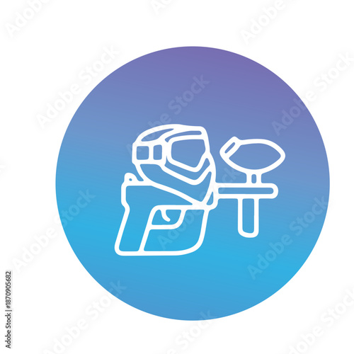 paintball competition gear, markers icon vector design 