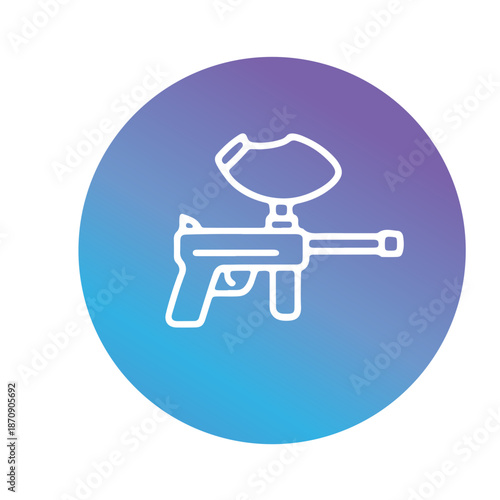 paintball competition gear, markers icon vector design 
