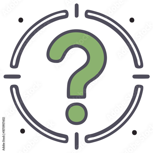 Question mark icon target illustration. Concept of asking or questioning.