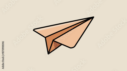 Minimalist Paper Airplane Graphic on Neutral Background