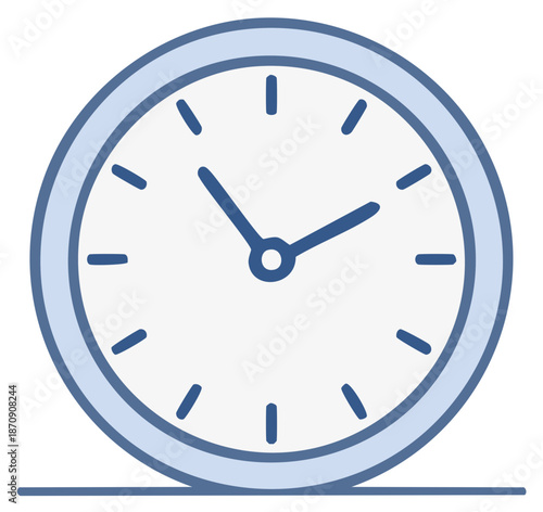 Analog Wall Clock Icon Showing Time Isolated Round Clockface Illustration