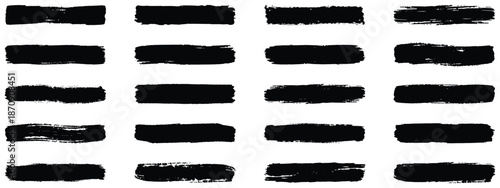 Brush. Brush strokes vector. Set of text boxes. Paintbrush collection. Grunge design elements. Dirty texture banners. Set of rectrangle shape brush strokes.