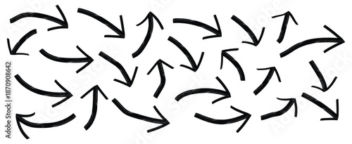 Hand drawn arrow icon set. Modern simple arrow. 