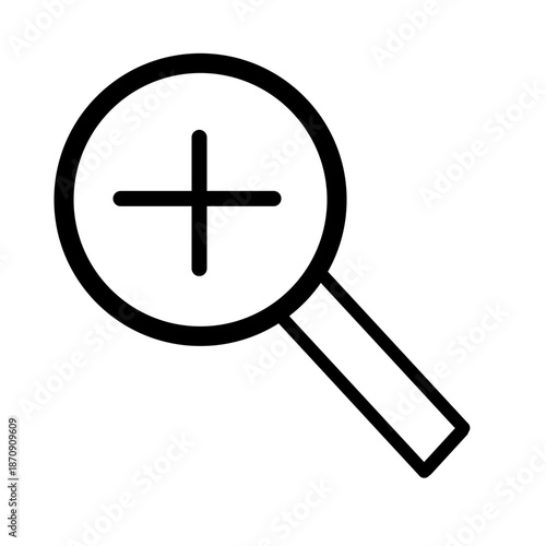 magnifying glass icon on white background