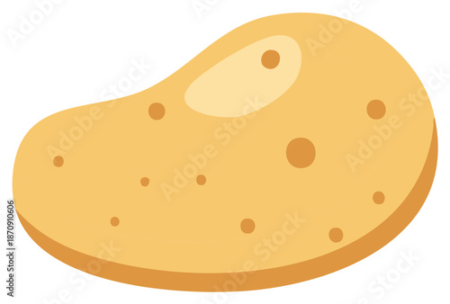 Tan Potato Illustration Simple Root Vegetable Ingredient Food Item