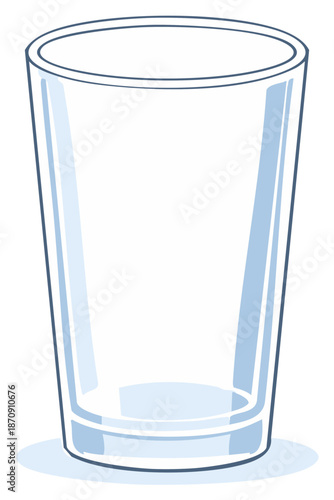 Vector illustration of a simple empty drinking glass tumbler cup