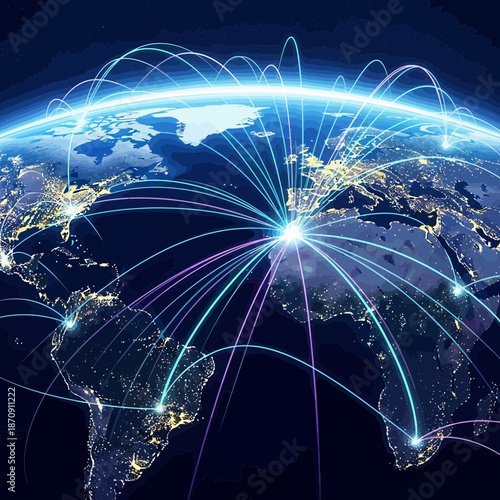 Global Network Connections, Digital World, Communication Technology