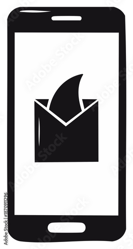 Smartphone displaying an email notification with a letter inside