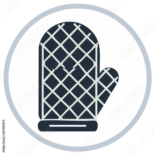 Oven mitt symbol icon for cooking or baking protection in the kitchen or bakery