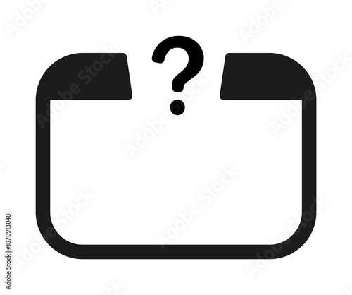 Question mark in box icon with rounded corners and bold outline.