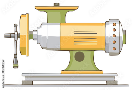 Vintage Food Grinder Machine Illustration Industrial Kitchen Equipment Illustration