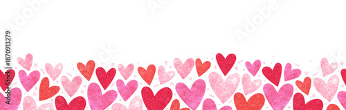 Cute hand drawn hearts seamless pattern, lovely romantic background, great for Valentine's Day, Mother's Day, textiles, wallpapers, banners  - vector design