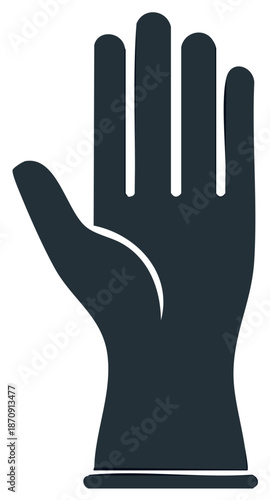 Protective Rubber Glove Flat Vector Icon for Cleaning and Sanitation