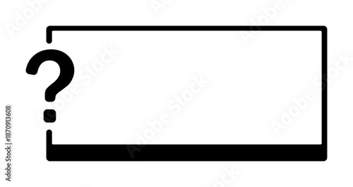 Question mark icon with blank text box.