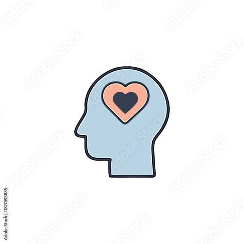 Head with Heart Icon – Mental Wellbeing & Emotional Health