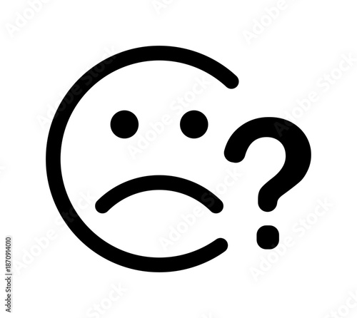 Confused face with question mark.