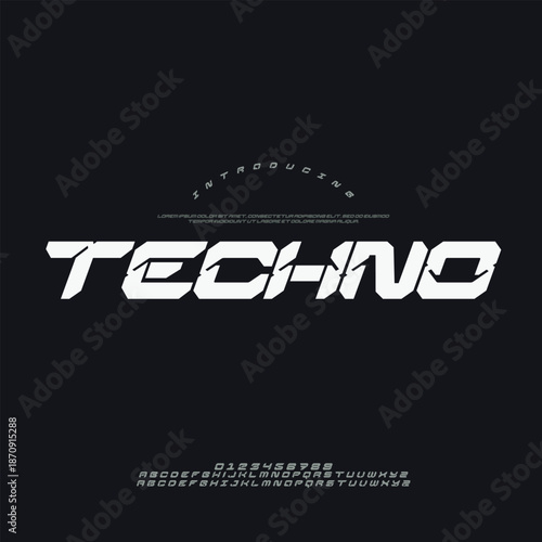 Futuristic Nexokora Techno Typography for Cyberpunk Style and Electronic Music Event Design