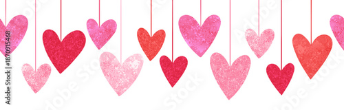 Cute hand drawn hearts seamless pattern, lovely romantic background, great for Valentine's Day, Mother's Day, textiles, wallpapers, banners  - vector design