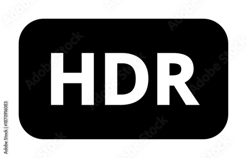 Hdr icon: high dynamic range technology symbol on white background.
