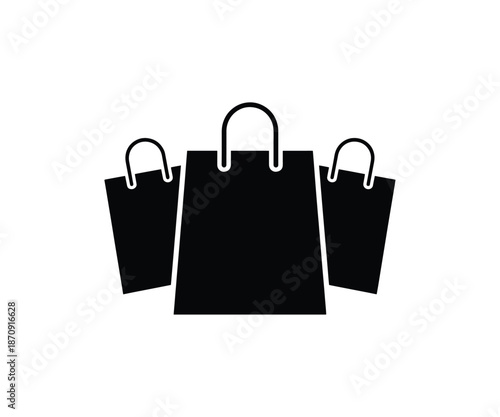 Vector shopping bags icon for retail purchases