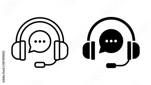 Customer service icon set. Perfect for representing support, customer service, and online communication. vector illustration on white background