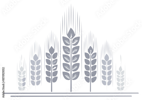 Stylized Wheat Stalks Arrangement Minimalist Agricultural Design Element