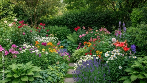 Colorful flowers outdoor garden