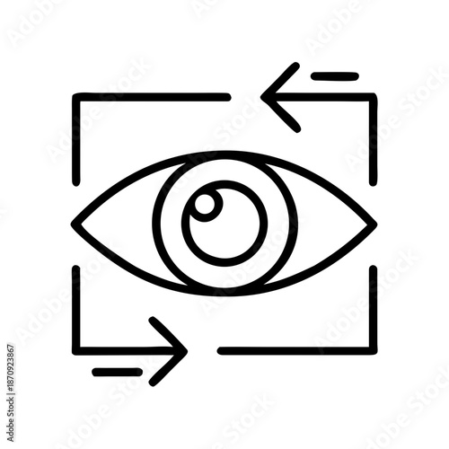 Eye symbol with arrows indicating refresh or reload action  