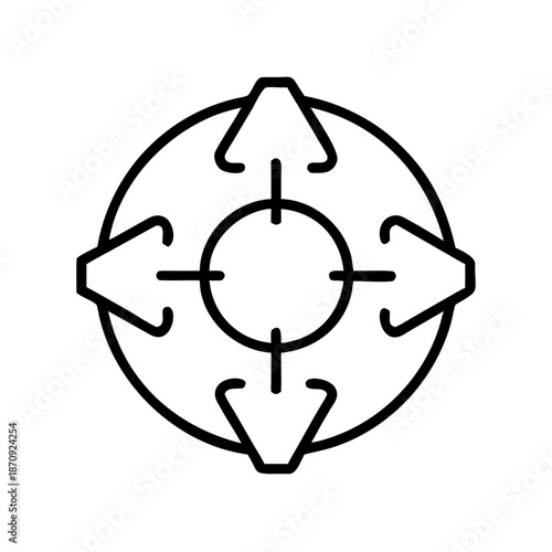 Navigation icon with arrows pointing in four directions  