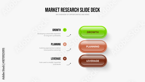 Enterprise Launch 3 Step Diagram Slide Template. Financial Forecast Slideshow Layout Vector Illustration. Business Solution Three Element Infographic Frame Design.