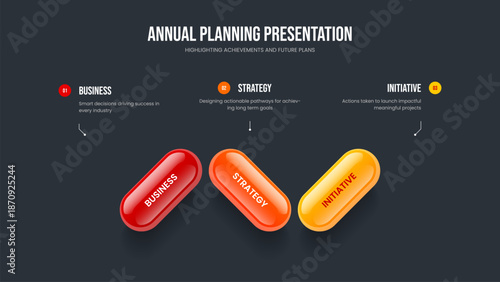 Creative Briefing Three Option Infographic Frame Design. Business Innovation 3 Step Diagram Slideshow Layout. Advertising Analysis Slide Template Vector Illustration.