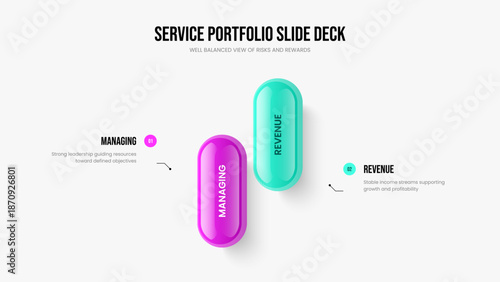Corporate Report 2 Step Diagram Frame Template. Service Growth Two Option Infographic Slideshow Layout. Market Solution Presentation Design Vector Illustration.