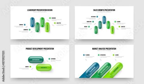 Financial Insight 4 5 2 3 Step Infographic Presentation Template Set. Consulting Planning Four Five Two Three Element Diagram Frame Layout Vector Illustration Bundle.
