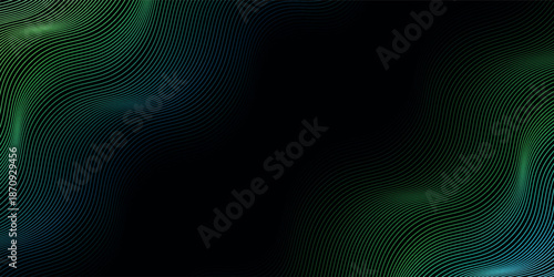 Premium flowing wave lines on a black background. luxury design