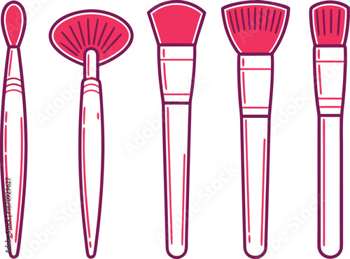 Colorful Set of Art Brushes. Painting Brushes Colorful Collection. Creative Art Brush Set. Colorful Painting Brush Collection. Artistic Brush Tools Set. Art Painting Brushes Collection