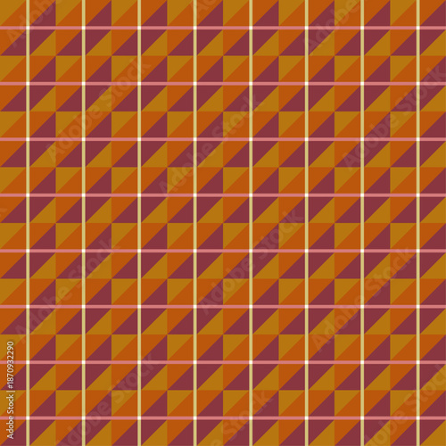 オレンジブラウン系のタイルシームレスパターン