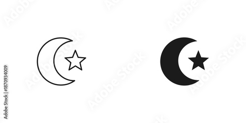 Crescent Moon and Star Symbols