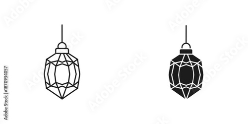 Vintage Lanterns Hanging in the Dark