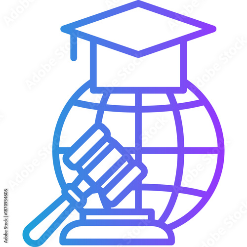 Student Rights line gradient icon