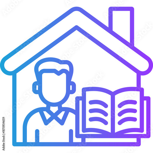 Homework Responsibility line gradient icon