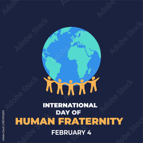 International day of human fraternity flyer illustration