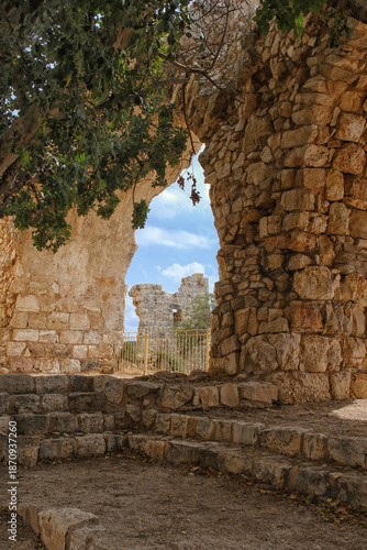 Ancient Ruins of the Crusader Fortress of Yehiam in the Galilee Region, Israel