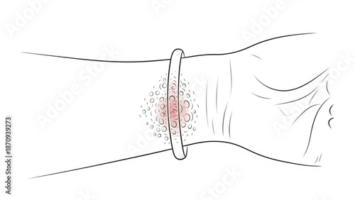 Vector illustration of a hand drawing a needle with thread on paper