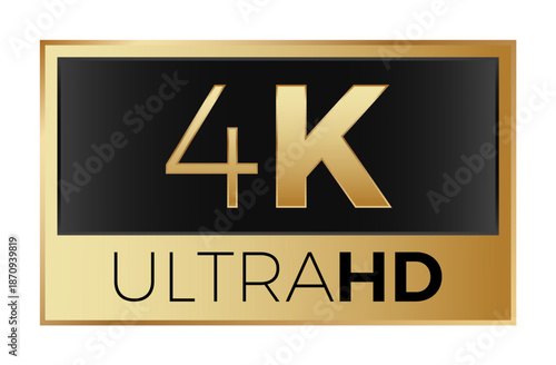 Gold and black 4k ultra hd emblem for high-resolution quality display.