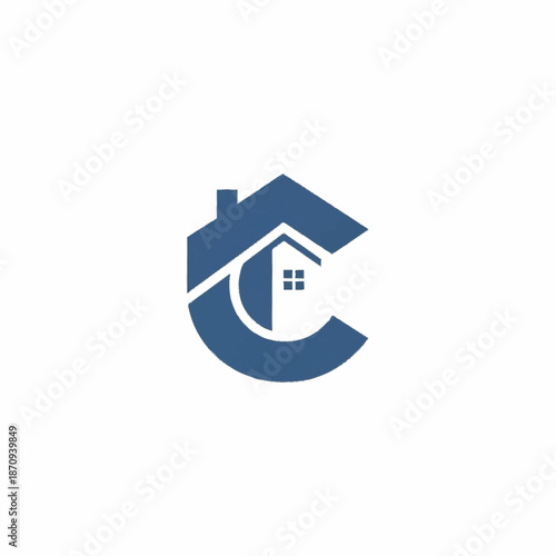Creative C letter house logo design concept.