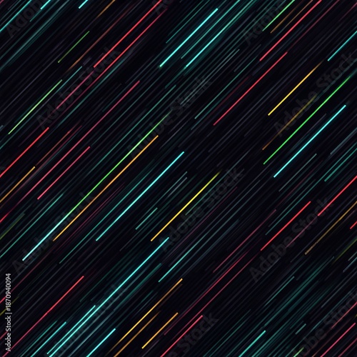 Colorful lines extend diagonally across the surface in a random manner.