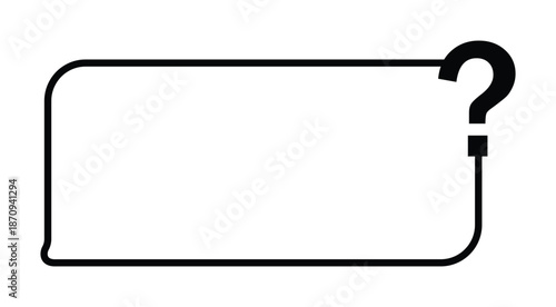 Blank speech bubble with curved tail and rectangular shape.