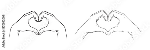 Hands forming heart shape gesture symbolizing love connection and affection illustration