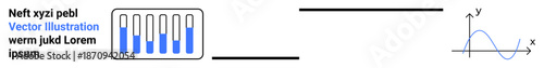 Bar chart alongside mathematical graph with labeled axes highlighting data comparison, growth pattern trends, and analysis. Ideal for analytics, statistics, education, business, engineering