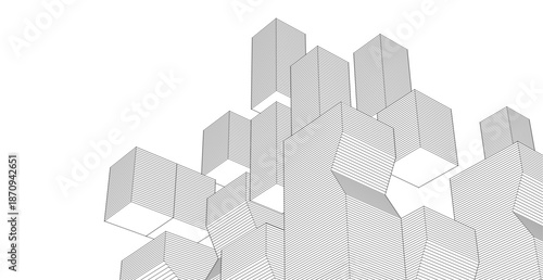 abstract modular architecture 3d rendering	
